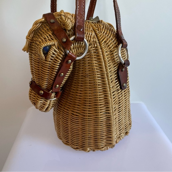 Marcus Brothers Handbags - Vintage 70’s Marcus Brothers Wicker Horse Head Handbag Purse